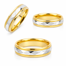 Load image into Gallery viewer, 18ct White &amp; Yellow Gold Two Tone Wedding Band
