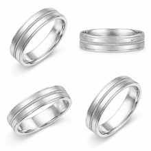 Load image into Gallery viewer, 18K White Gold Traditional Milgrain Wedding Band
