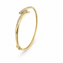 Load image into Gallery viewer, Solid Yellow Gold Diamond Bangle Bracelet 0.70 CT Natural Diamonds
