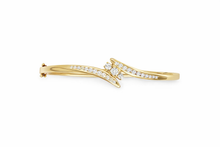 Load image into Gallery viewer, Solid Yellow Gold Diamond Bangle Bracelet 0.70 CT Natural Diamonds

