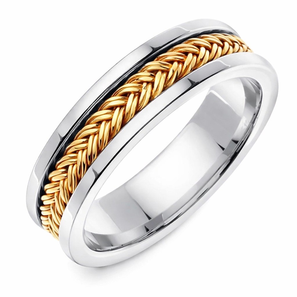 Handmade Yellow/White Gold Hand Braided Ring