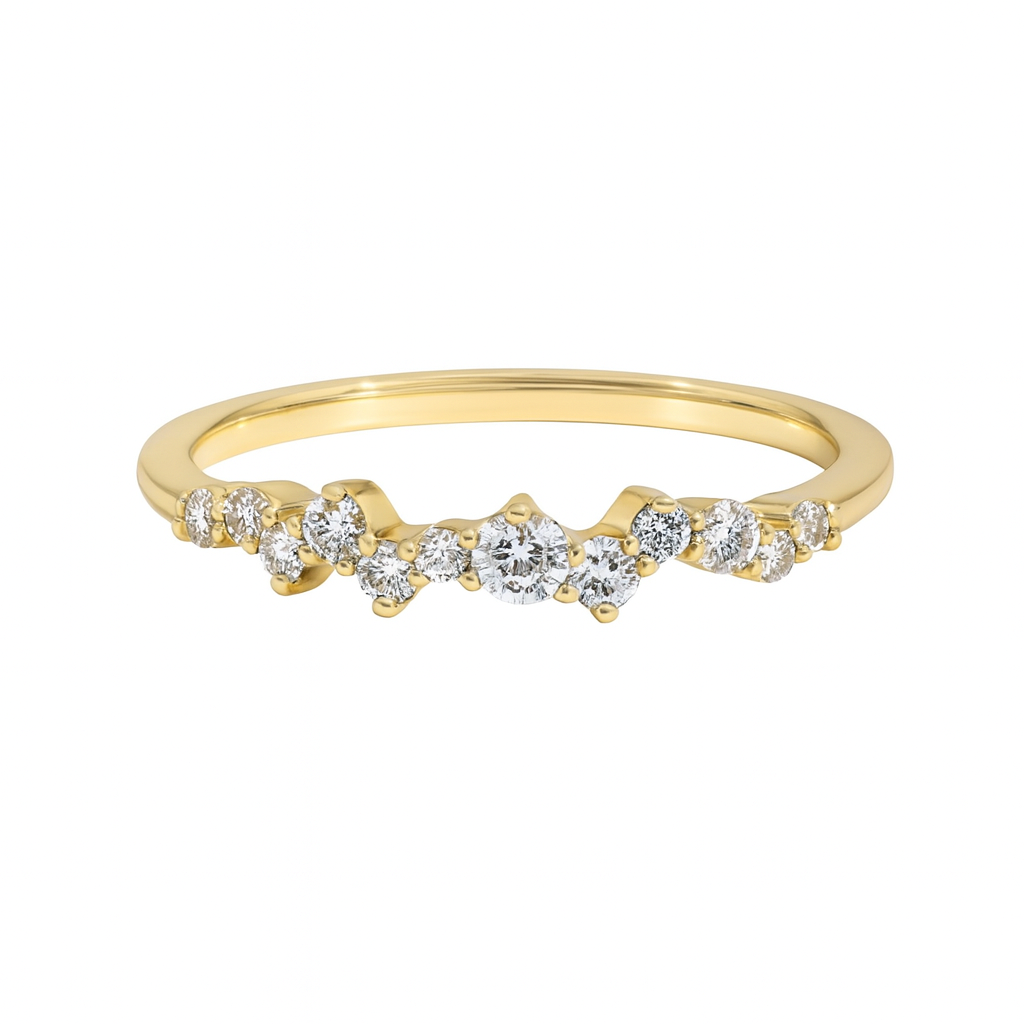 Cluster Diamond Wedding Band