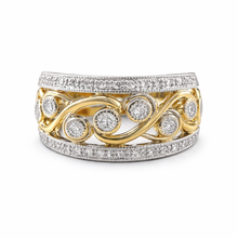 Load image into Gallery viewer, Yellow Gold Diamond Ring  Bezel &amp; Pave Setting, 0.33 ct
