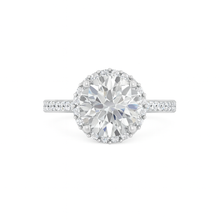 Load image into Gallery viewer, 18K White Gold Halo Engagement Ring with 2.25 Carat Total Weight Diamonds
