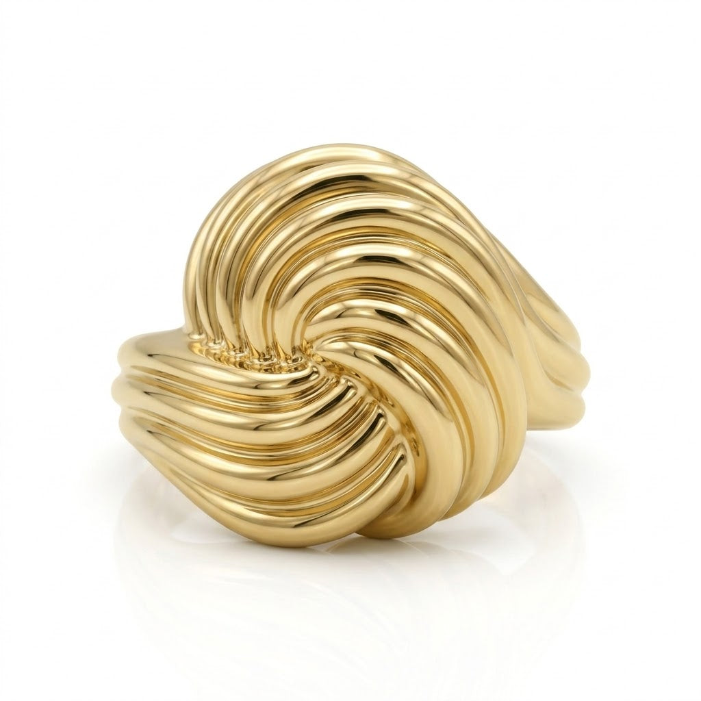 Solid 14K Gold Knot Ring, Chunky Dome.13.8 grams
