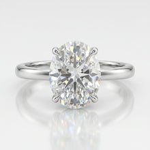 Load image into Gallery viewer, 3.01 CT Oval Lab Diamond Engagement Ring in 18K White Gold
