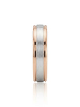 Load image into Gallery viewer, Handmade 18k White Gold &amp; Rose Gold Two-Tone 6mm Wedding Band
