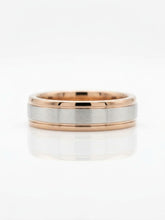 Load image into Gallery viewer, Handmade 18k White Gold &amp; Rose Gold Two-Tone 6mm Wedding Band
