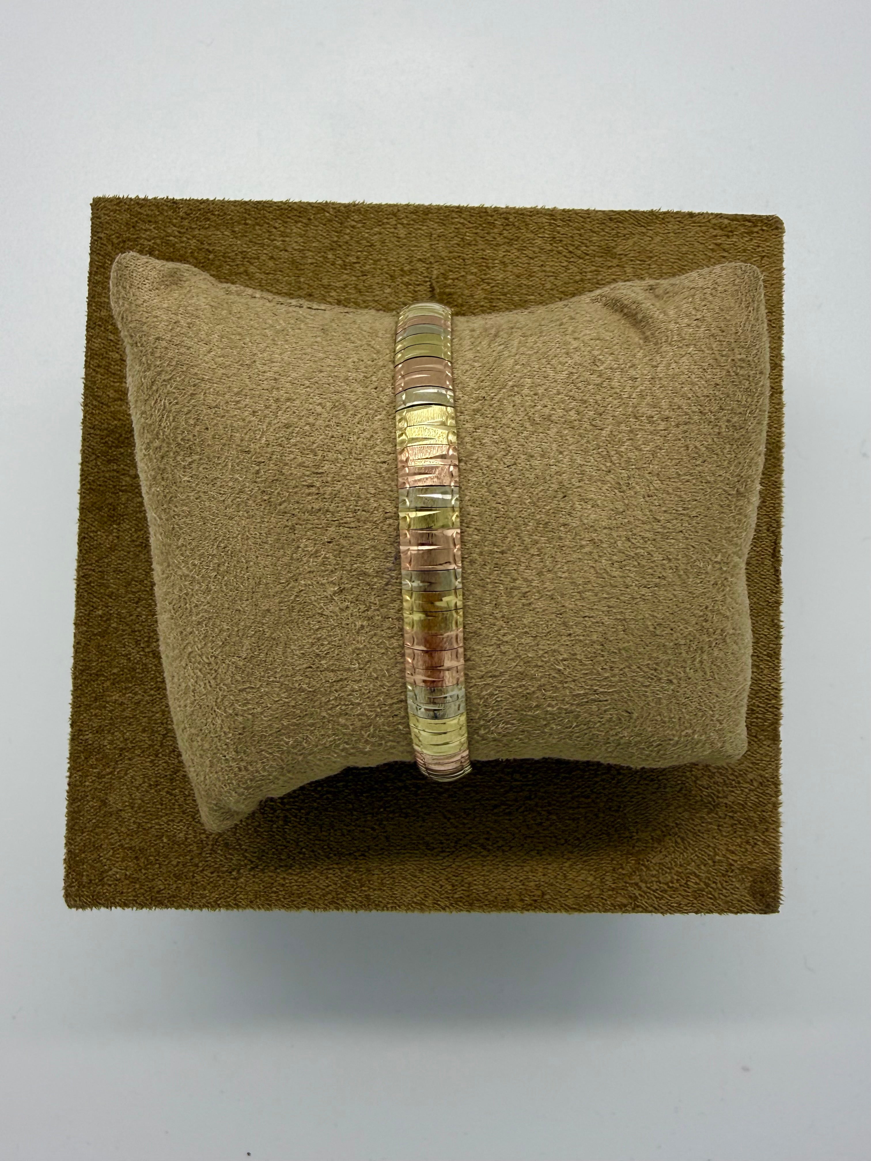 14ct Handmade Tri-colour solid gold Bracelet
