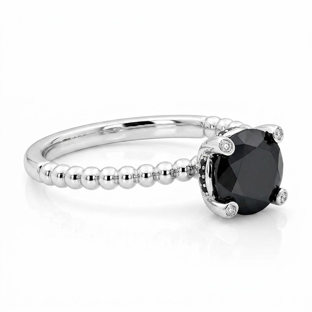 Black Diamond Engagement Ring