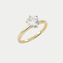 Load image into Gallery viewer, Six Claw Solitaire Yellow Gold Engagment Ring
