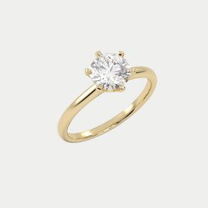 Six Claw Solitaire Yellow Gold Engagment Ring