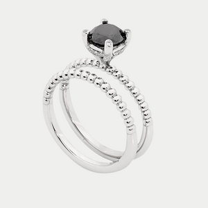 Black Diamond Engagement Ring