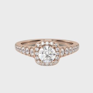 Cut Claw Rose Gold Engagment Ring