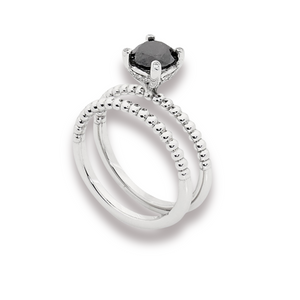 Black Diamond Engagement Ring