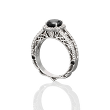 Load image into Gallery viewer, Black Diamond Split Shank Engagement Ring
