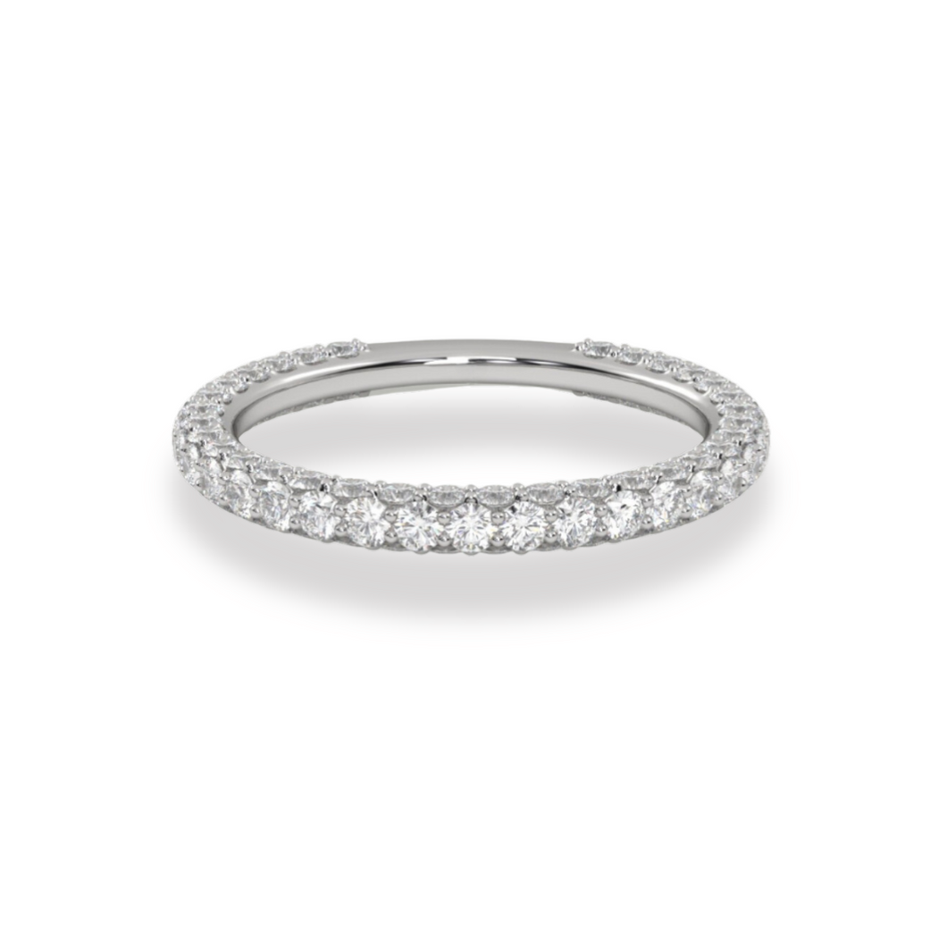 All Sides Set Diamonds  Wedding Band