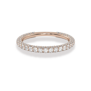 All Sides Set Diamonds Rose Gold Wedding Band