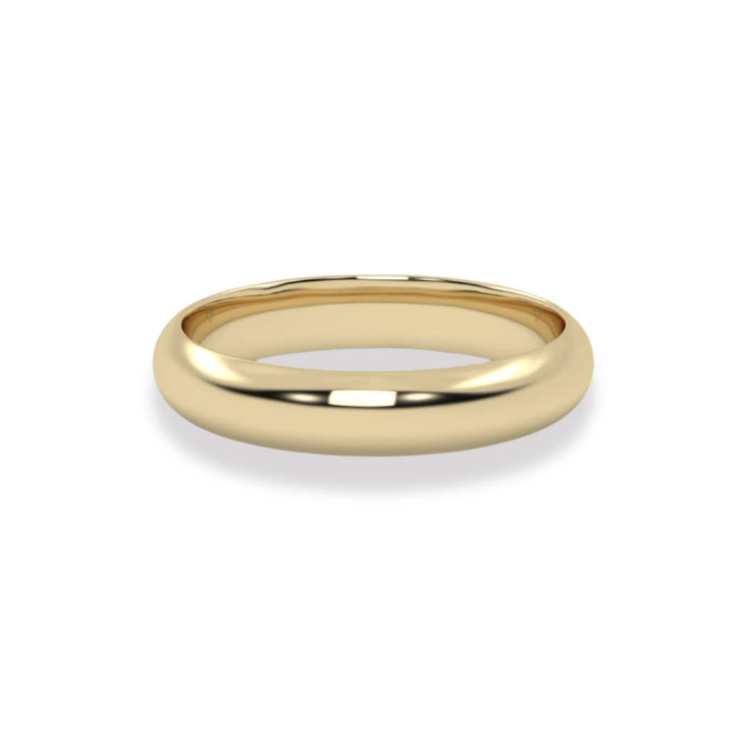 Classic D Shape 5mm Yellow Gold Wediing Band