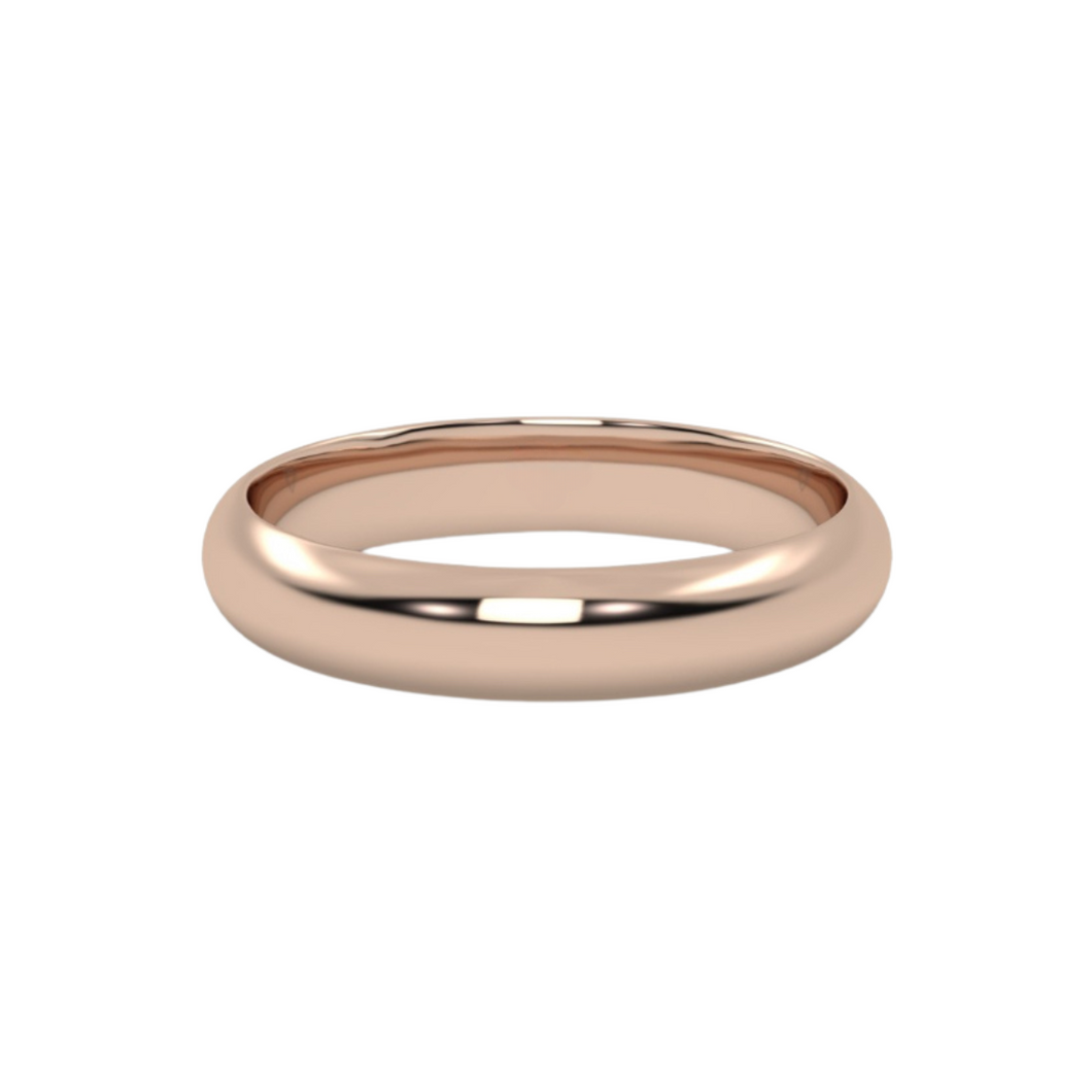 Classic D Shape 5mm Rose Gold Wediing Band