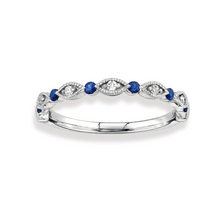 Load image into Gallery viewer, Mezmerising Wedding Band with Ocean Blue Sapphires
