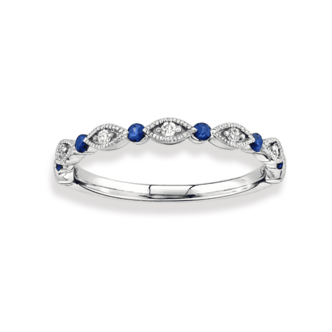 Mezmerising Wedding Band with Ocean Blue Sapphires