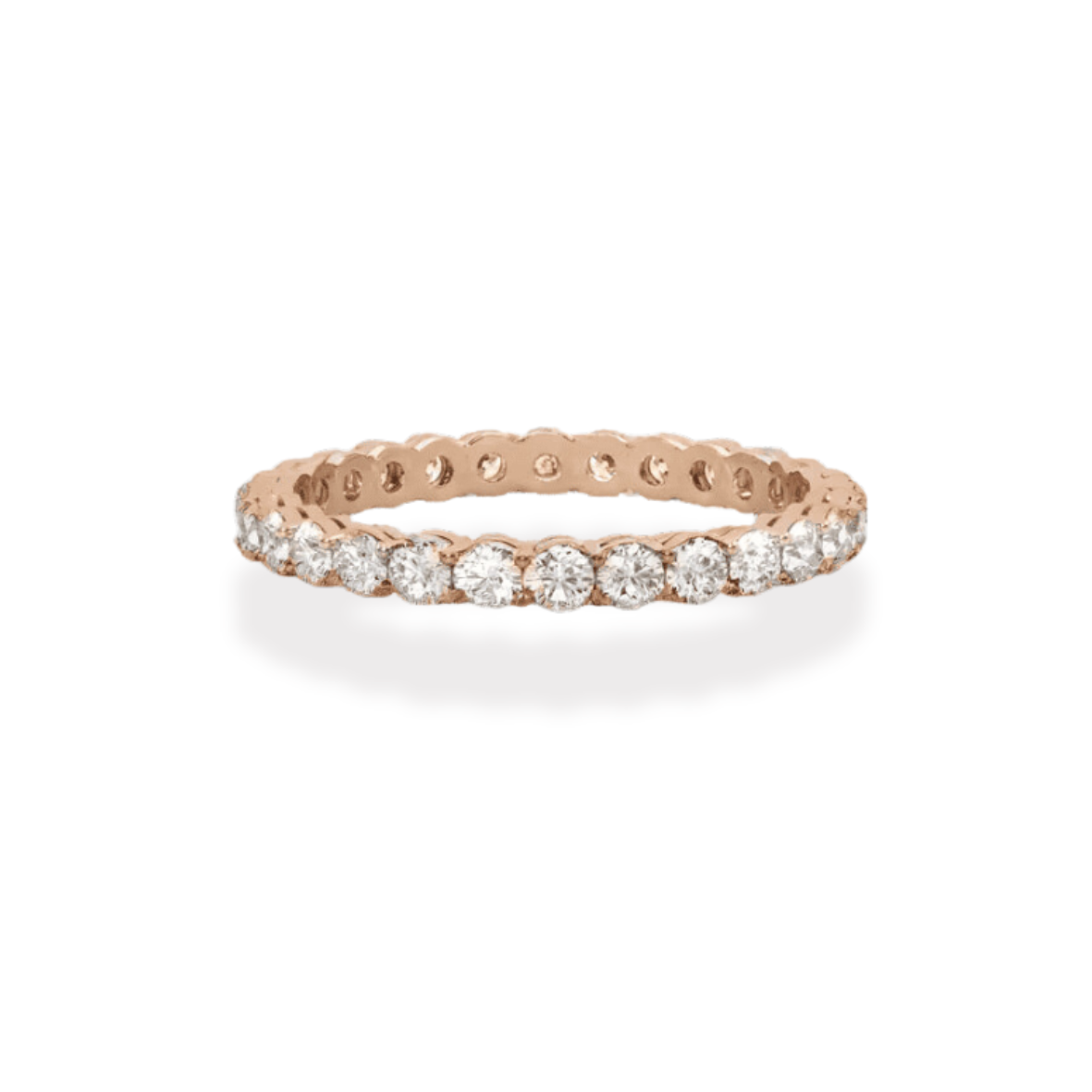 Share Claw Rose Gold Eternity Wedding Band