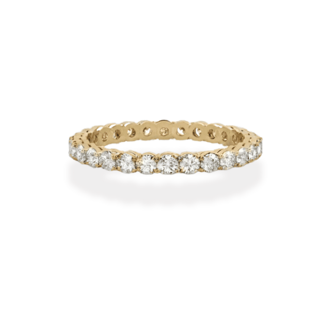 Share Claw Yellow Gold Eternity Wedding Band