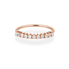 Load image into Gallery viewer, Three Claw Setting Style Rose Gold Wedding Band
