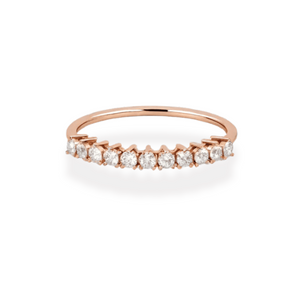 Three Claw Setting Style Rose Gold Wedding Band