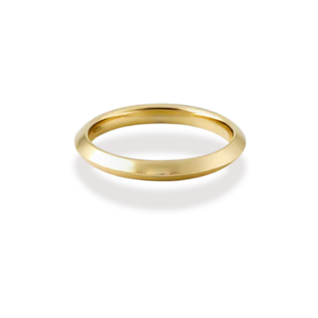 Yellow Gold Knife Edge Ladies Wedding Band