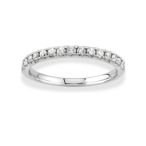 White Gold Wedding Band with Diamonds