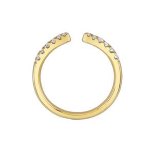 Yellow Gold Merging Wedding Band with Diamonds