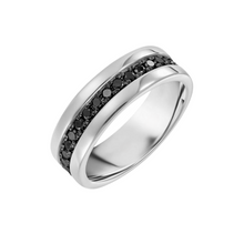 Load image into Gallery viewer, All the Way Around Black Diamonds Wedding Band
