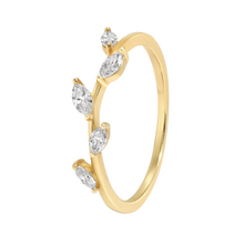 Load image into Gallery viewer, Leaf Style Wedding Band with Marquise Shape Diamonds
