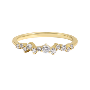 Cluster Diamond Wedding Band