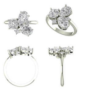 Lab Grown Three Stone  Engagment Ring