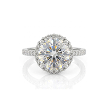 Load image into Gallery viewer, 18K White Gold Halo Engagement Ring with 2.25 Carat Total Weight Diamonds
