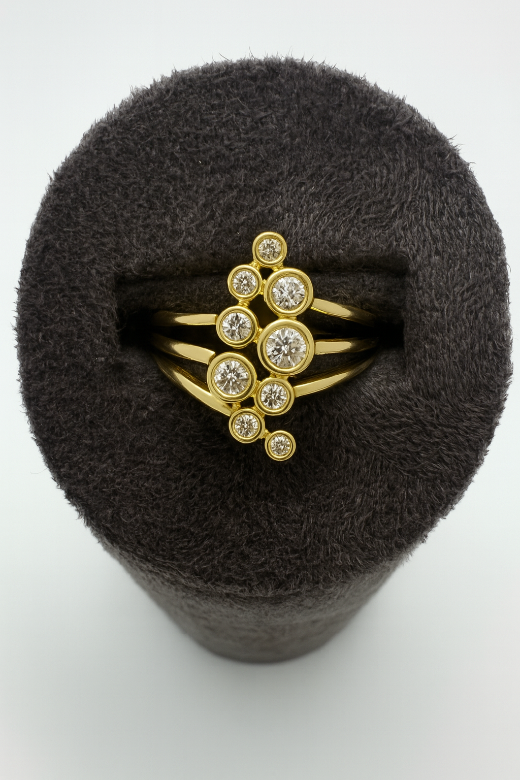 Sparkling Bubbles Bezel Ring: 9ct White Gold or Yellow Gold, 0.34ct Natural Diamonds