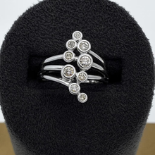 Load image into Gallery viewer, Sparkling Bubbles Bezel Ring: 9ct White Gold or Yellow Gold, 0.34ct Natural Diamonds
