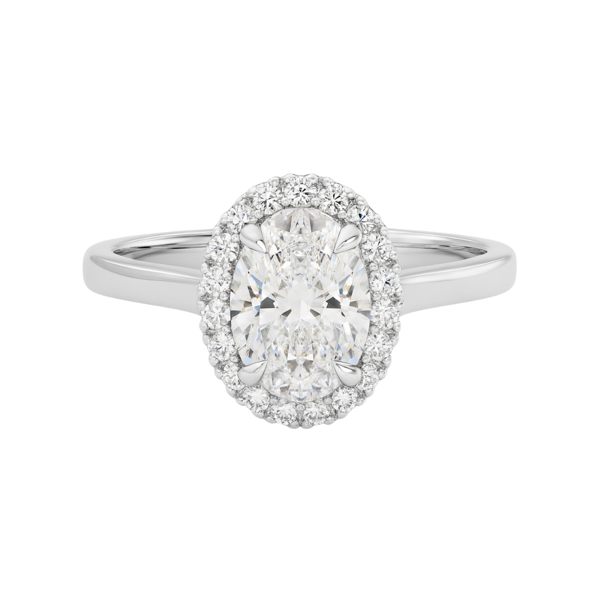 Halo Oval Shape Engagment Ring