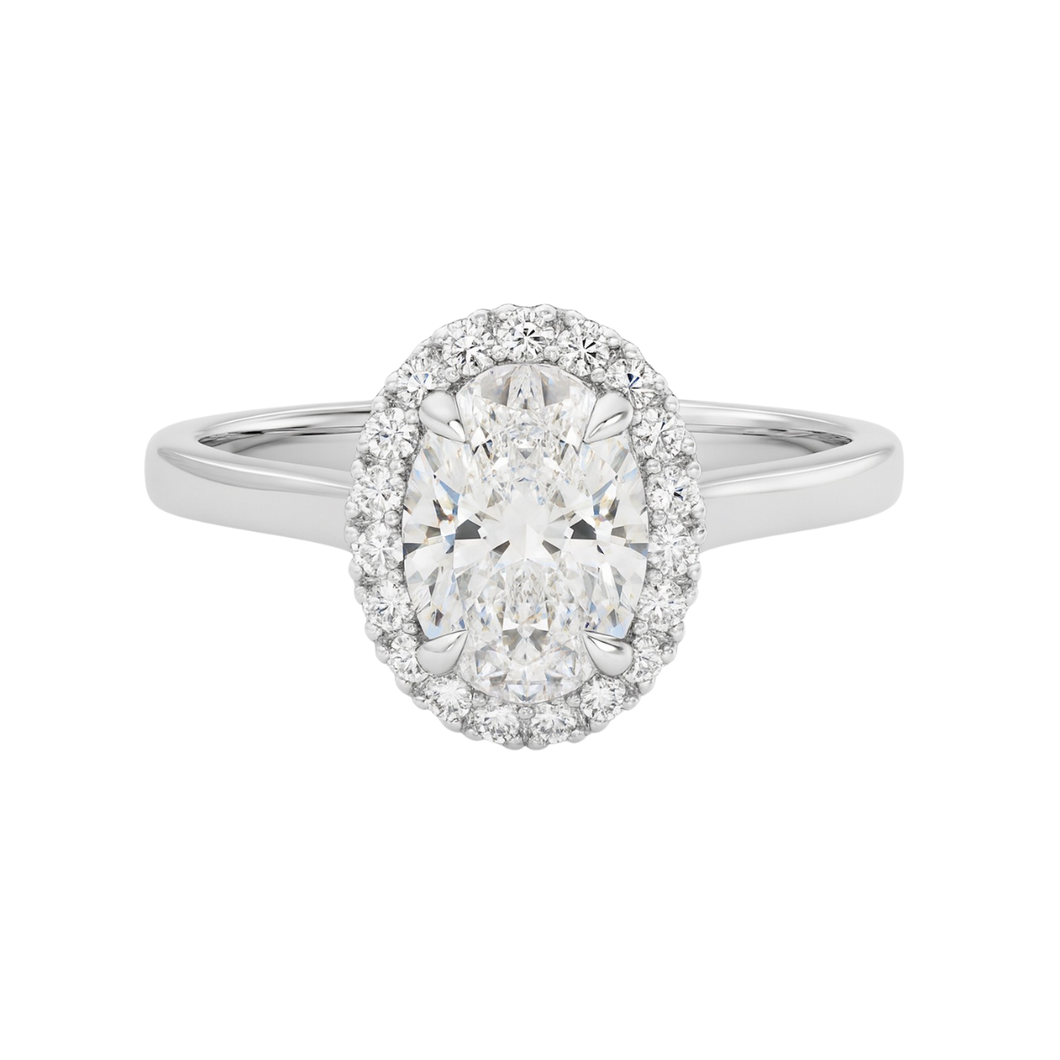 Halo Oval Shape Engagment Ring