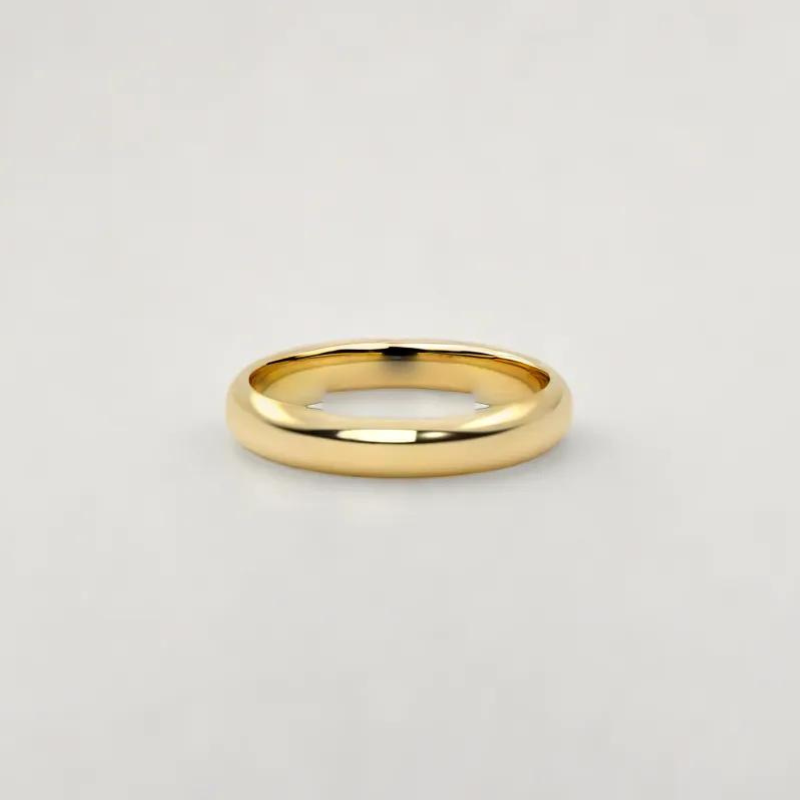 Classic D Shape 5mm Yellow Gold Wediing Band