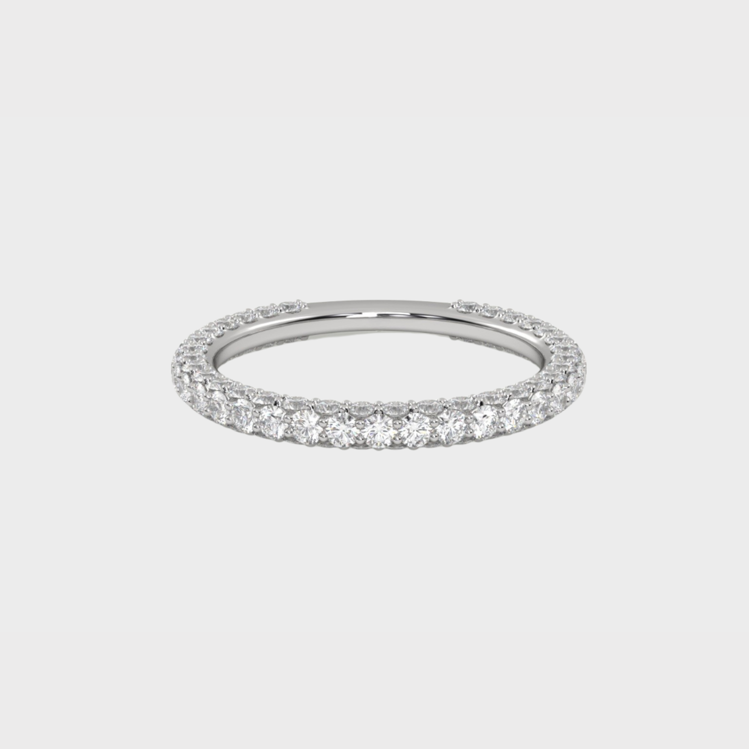 All Sides Set Diamonds  Wedding Band