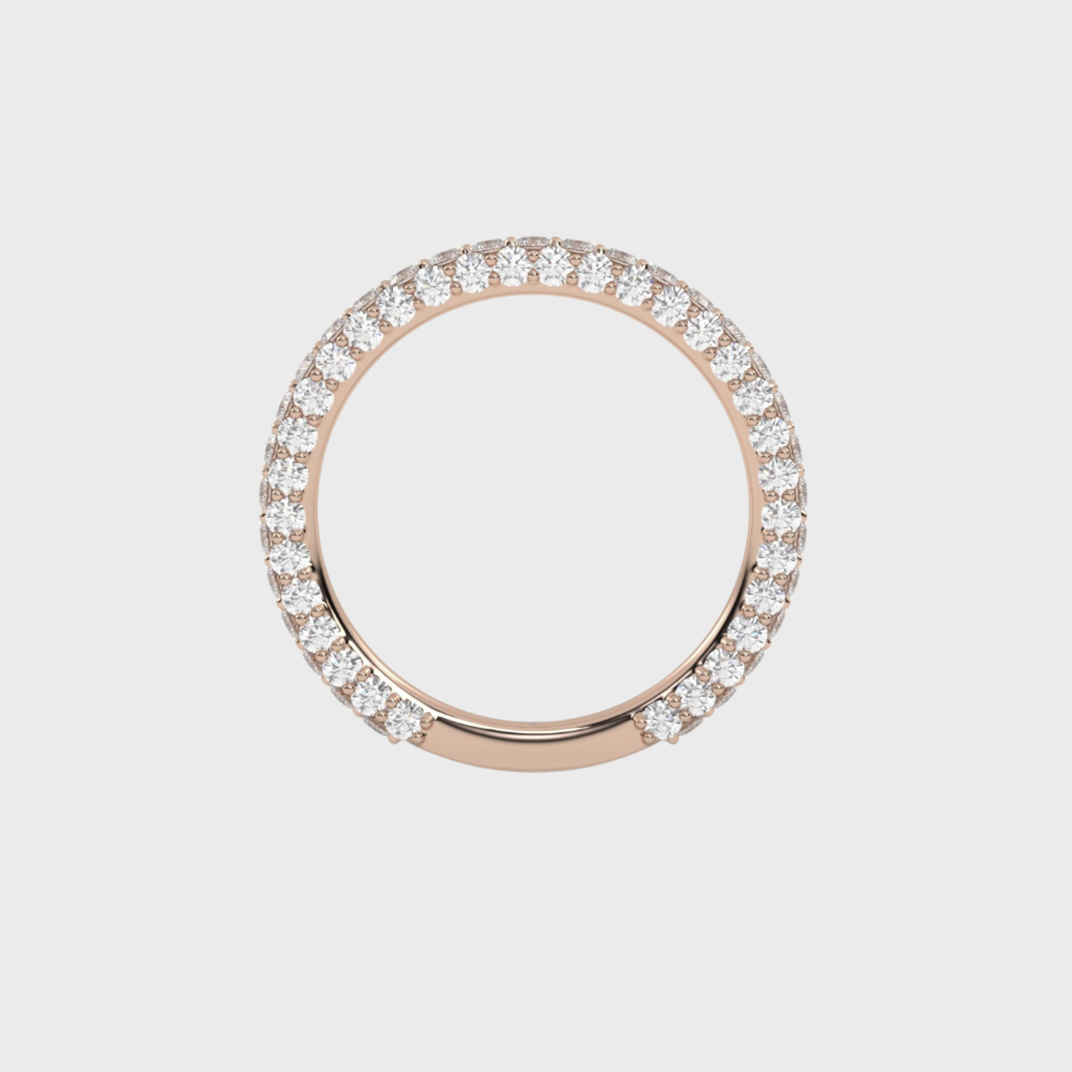 All Sides Set Diamonds Rose Gold Wedding Band