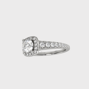 Cut Claw Halo Engagment Ring