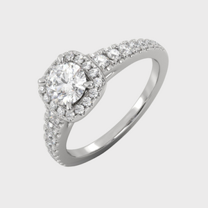 Cut Claw Halo Engagment Ring