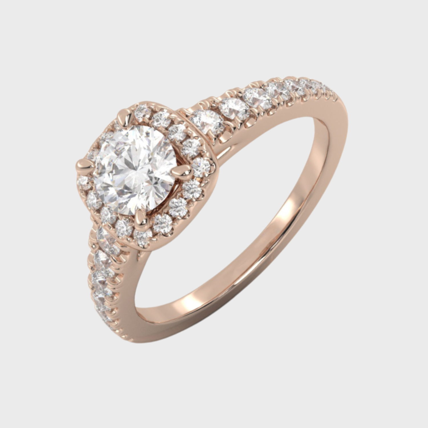 Cut Claw Rose Gold Engagment Ring