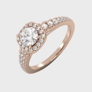 Cut Claw Rose Gold Engagment Ring