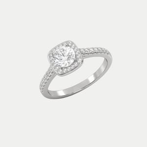 Pave Halo Engagment Ring